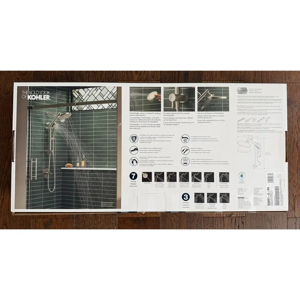 Kohler Hydrorail 3-in-1 Multifunction Shower Column Kit Brushed Nickel Finish